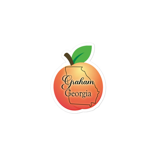 Graham Georgia - State Outline Peach Bubble-free stickers