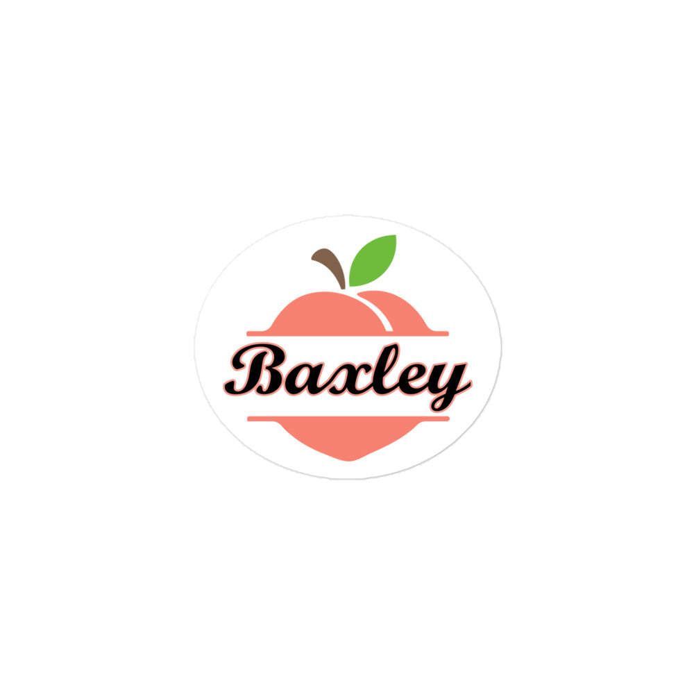 Baxley Georgia - Town Name on Peach Bubble-free sticker