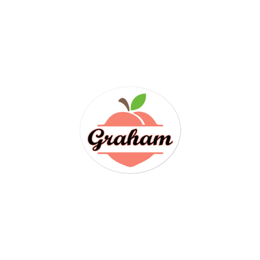 Graham Georgia - Town Name on Peach Bubble-free sticker