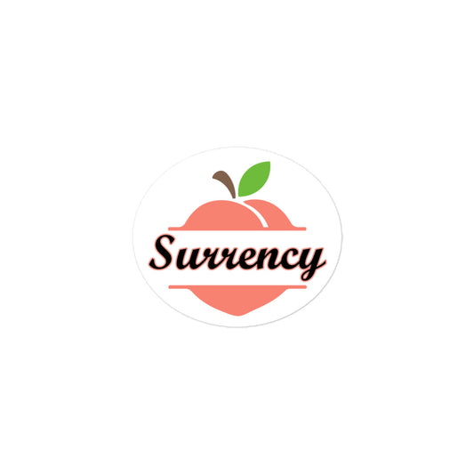 Surrency Georgia - Town Name on Peach Bubble-free sticker