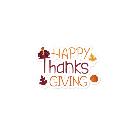 Happy Thanksgiving Bubble-free stickers