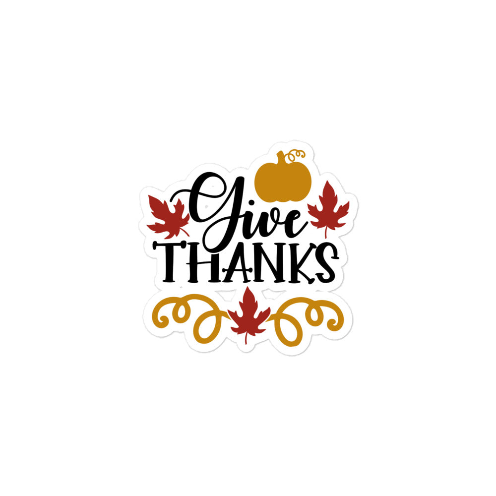 Give Thanks Bubble-free stickers