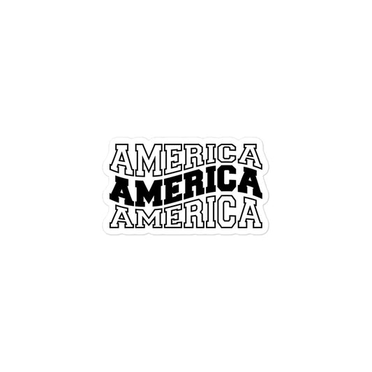 America in Wavy Letters Decorative Sticker