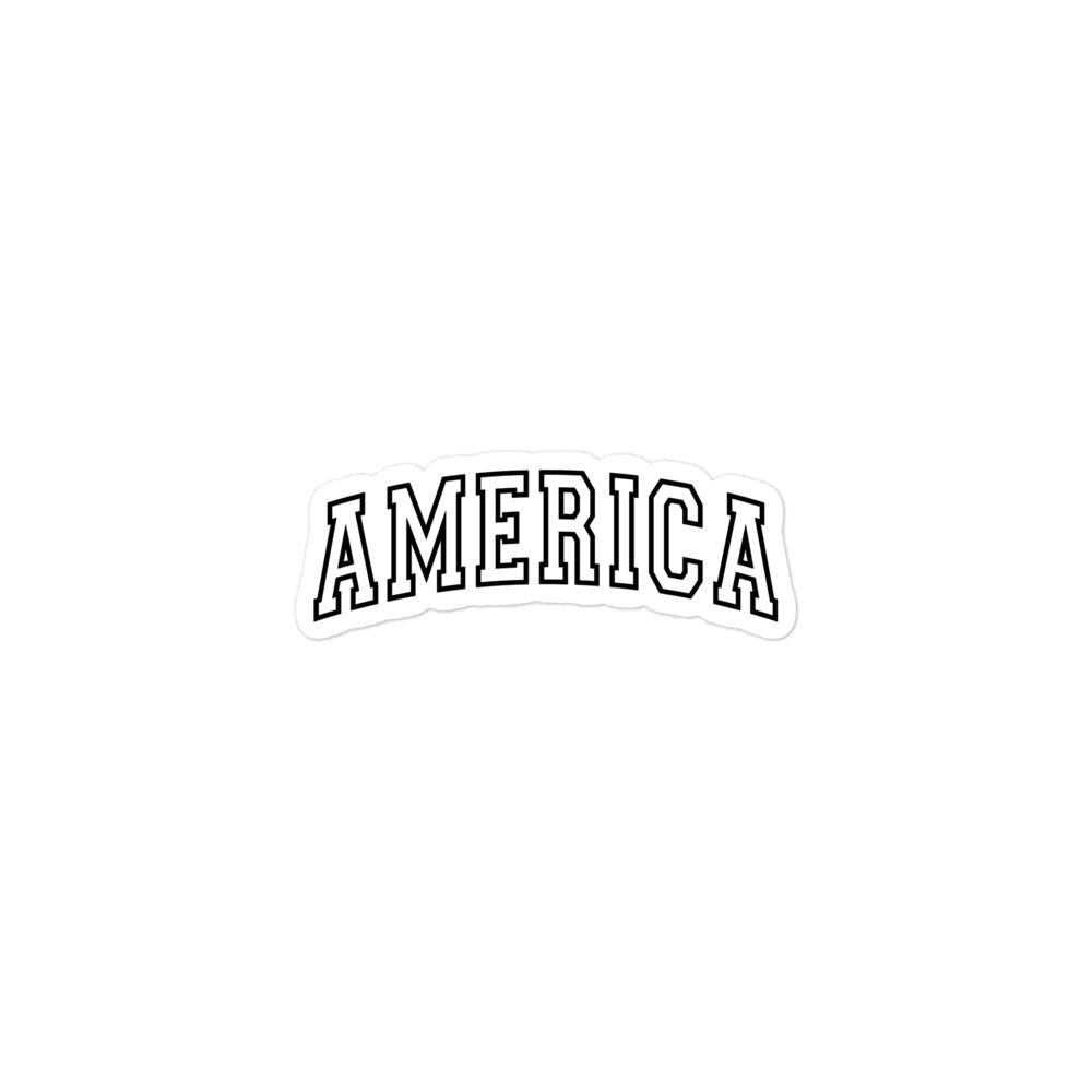 America in Varsity Letters Decorative Sticker