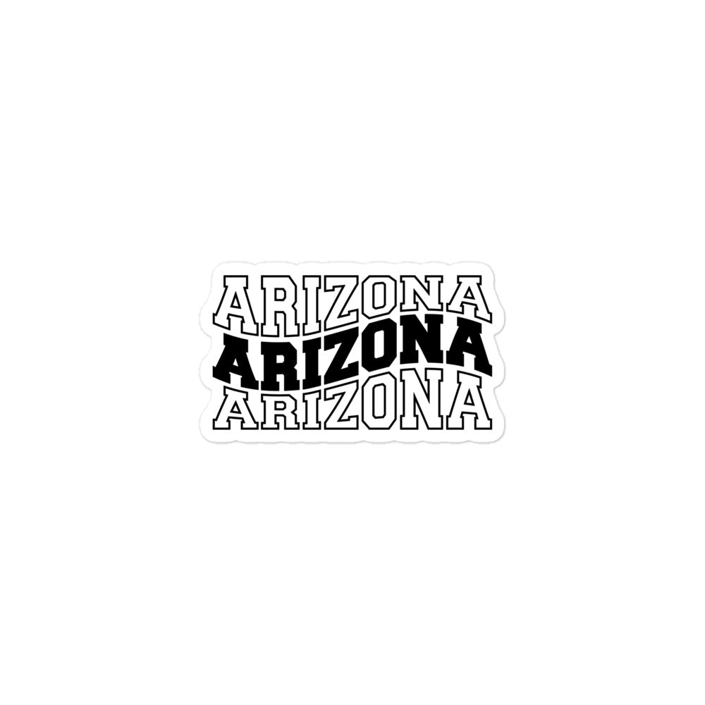 Arizona Varsity Letters Triple Wavy Bubble Free Sticker