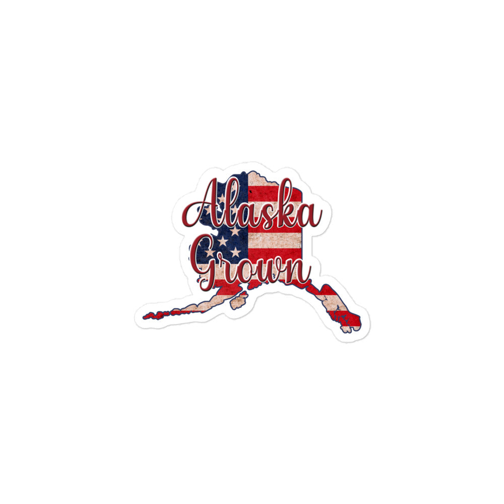 Alaska Grown US Flag Bubble-free Sticker