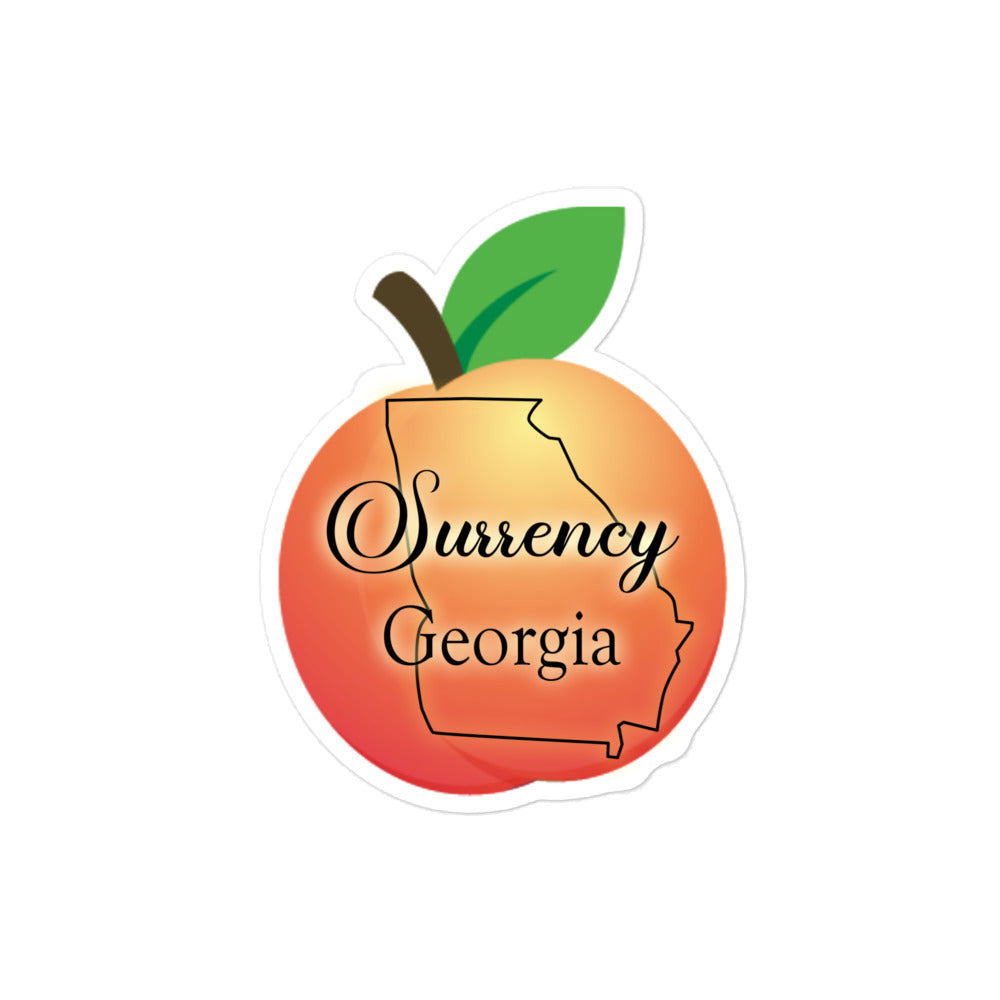 Surrency Georgia - State Outline Peach Bubble-free stickers