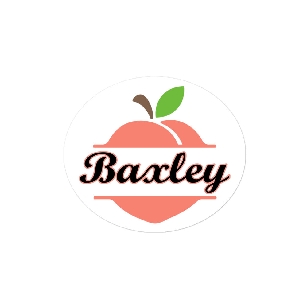 Baxley Georgia - Town Name on Peach Bubble-free sticker