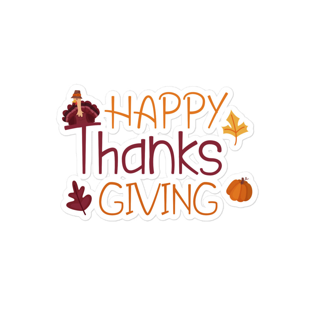 Happy Thanksgiving Bubble-free stickers