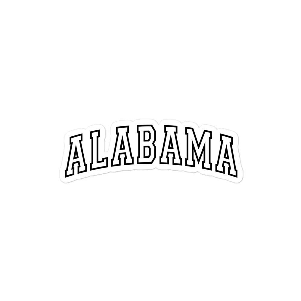 Alabama in Varsity Letters Decorative Sticker