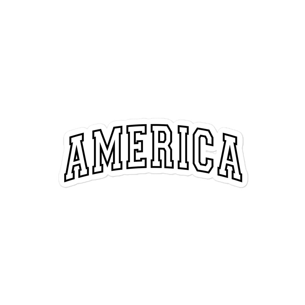 America in Varsity Letters Decorative Sticker