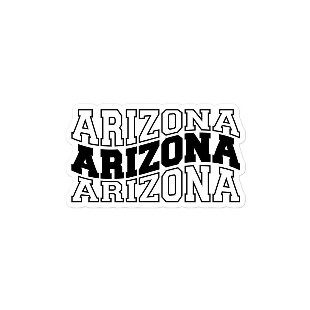 Arizona Varsity Letters Triple Wavy Bubble Free Sticker