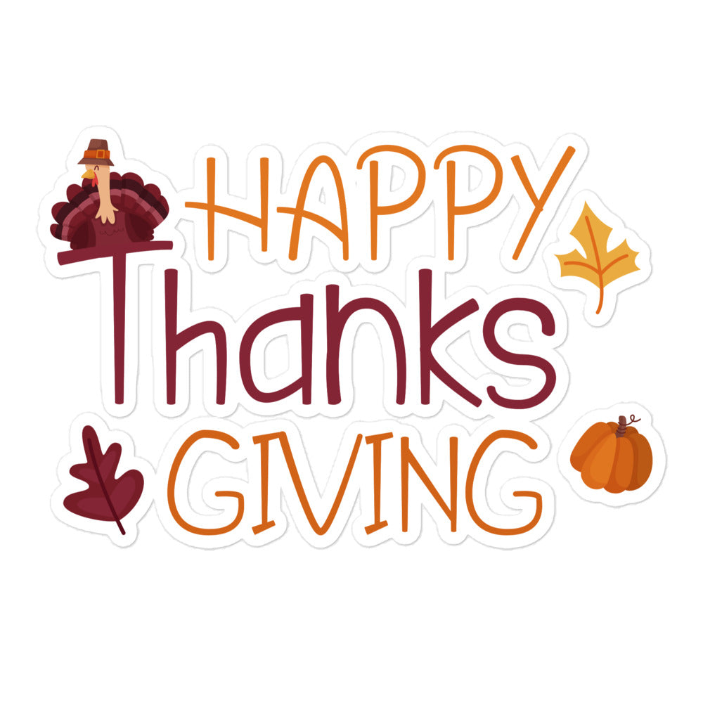 Happy Thanksgiving Bubble-free stickers