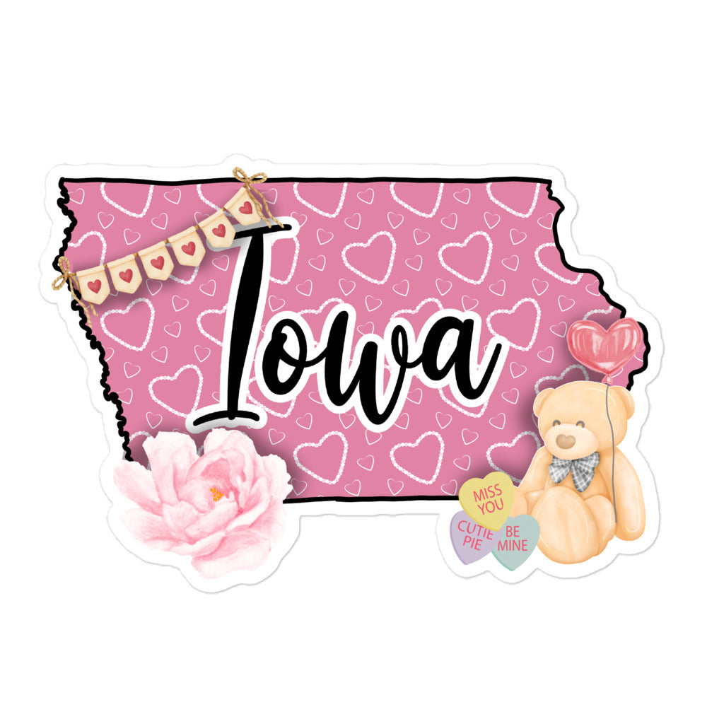 Iowa Valentine Bubble-free stickers