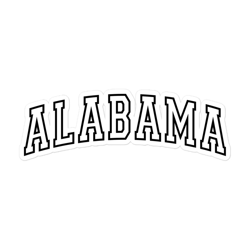 Alabama in Varsity Letters Decorative Sticker