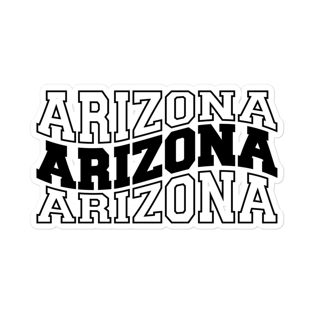 Arizona Varsity Letters Triple Wavy Bubble Free Sticker