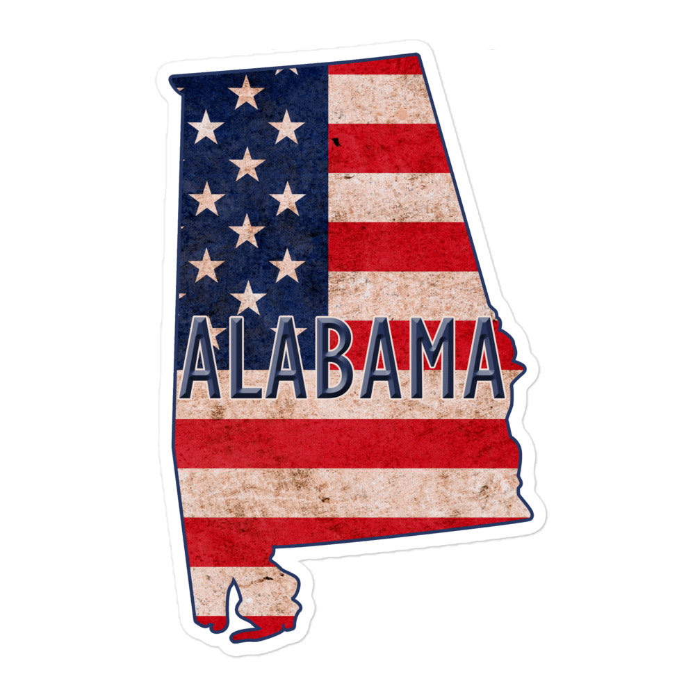 Alabama US Flag Bubble Free Stickers
