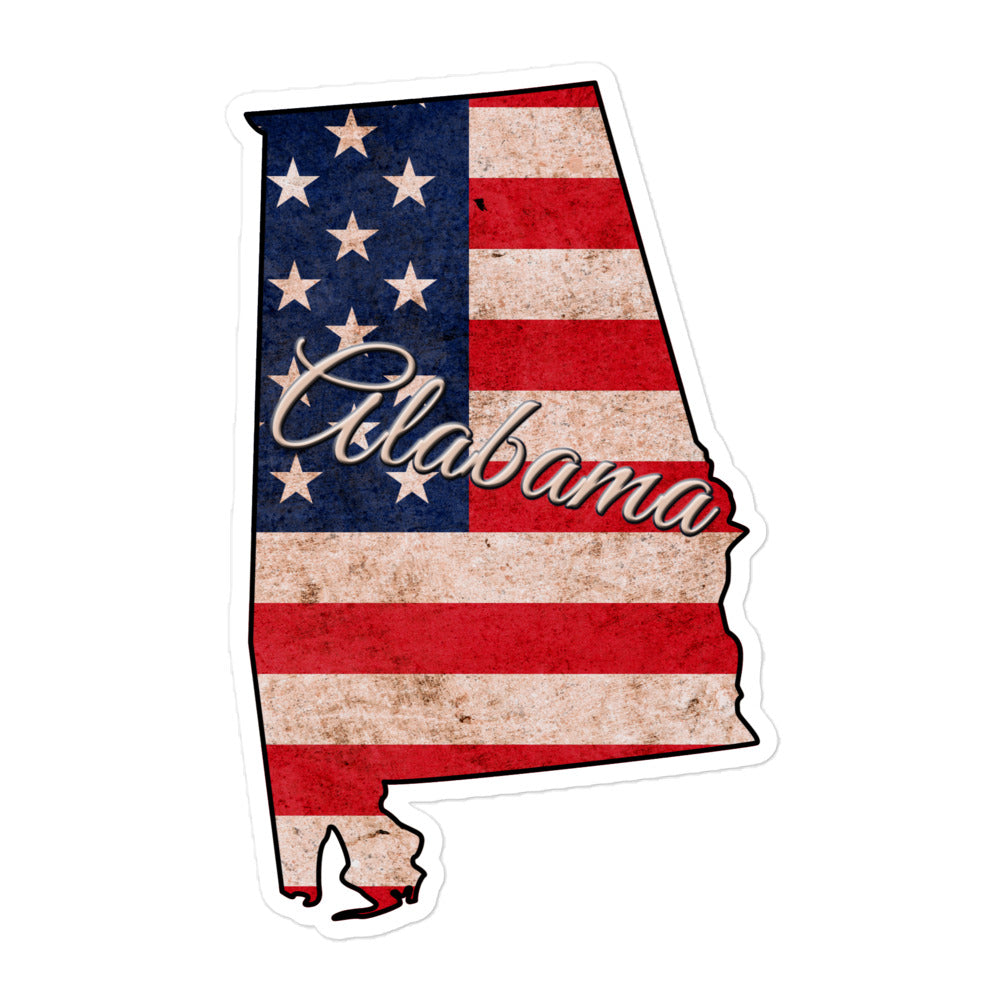 Alabama US Flag Bubble Free Stickers