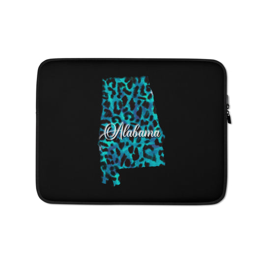 Alabama Blue Leopard Laptop Sleeve