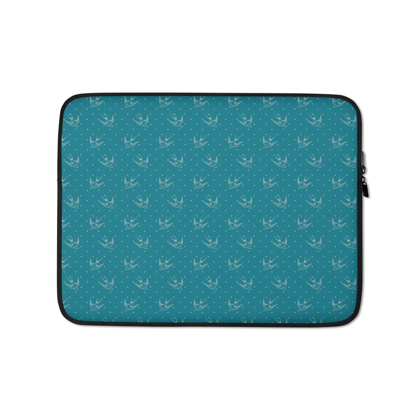 Turquoise Bird Pattern Laptop Sleeve