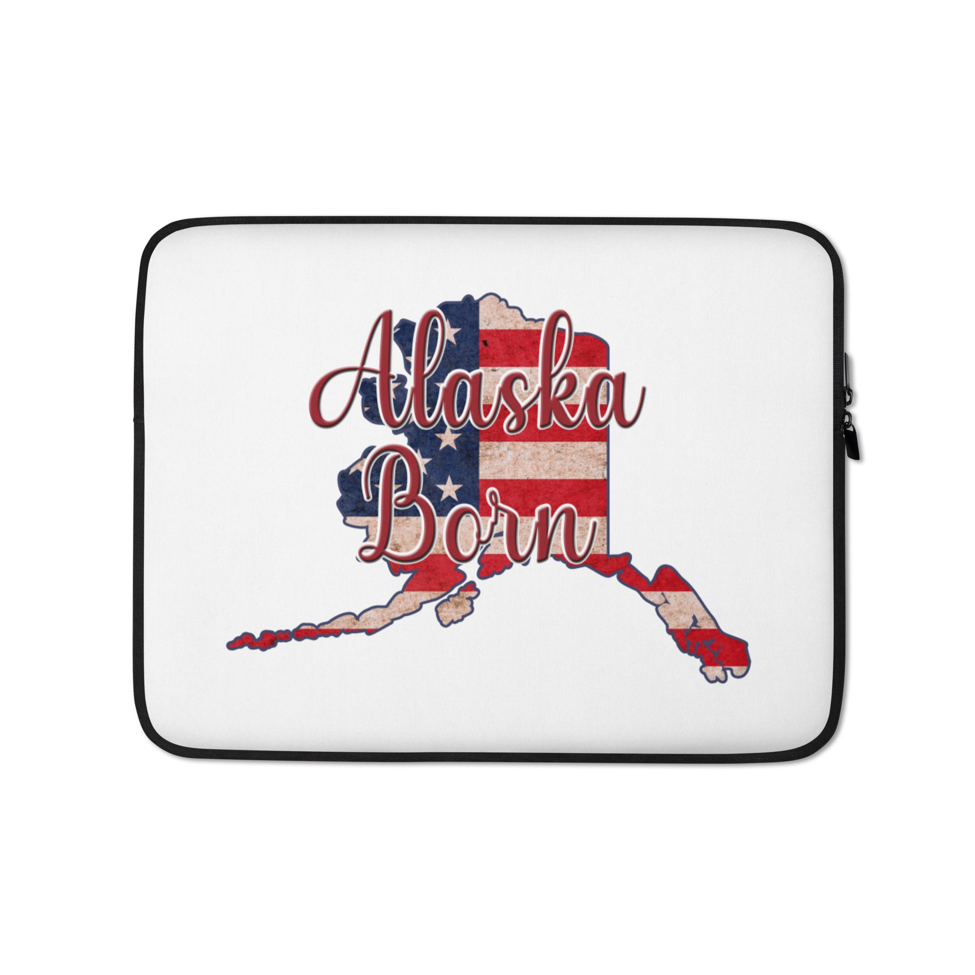 Alaska Born US Flag Laptop Sleeve