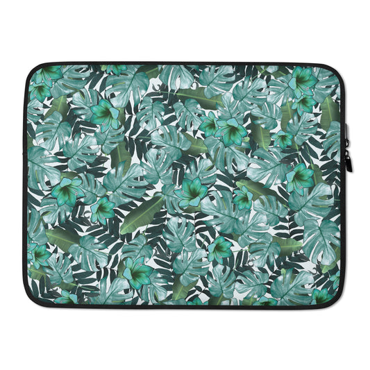Green Floral Laptop Sleeve