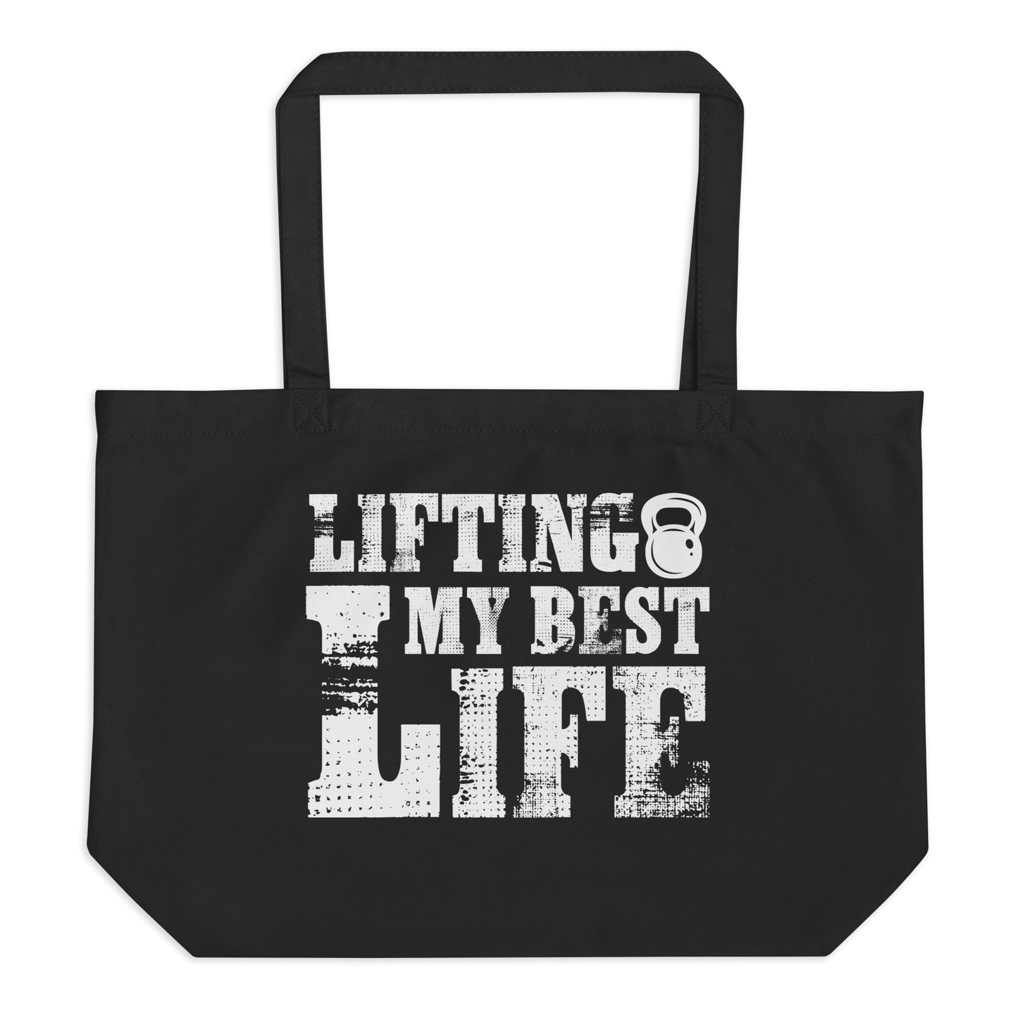 Lifting My Best Life Large organic tote bag