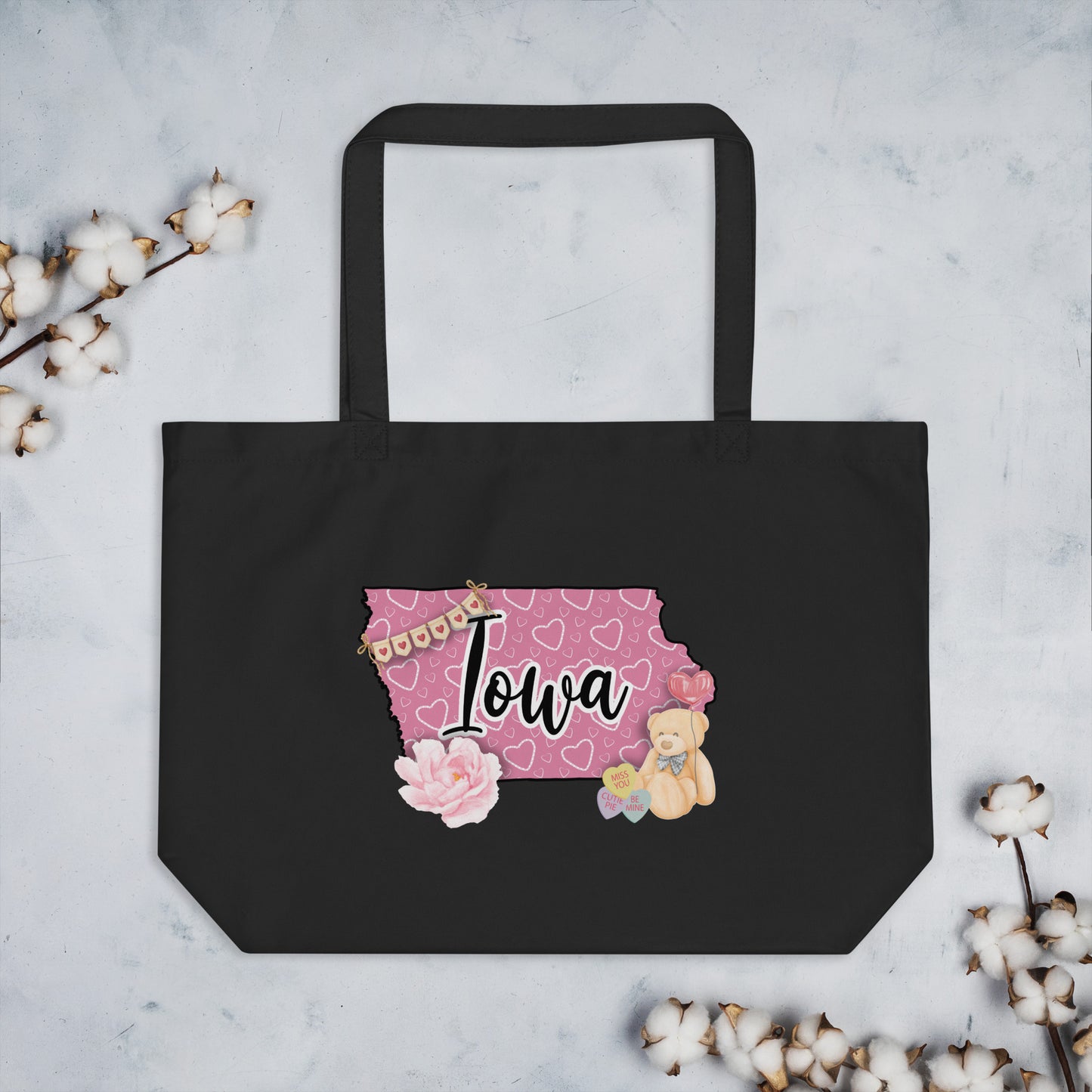 Iowa Valentine Large organic tote bag