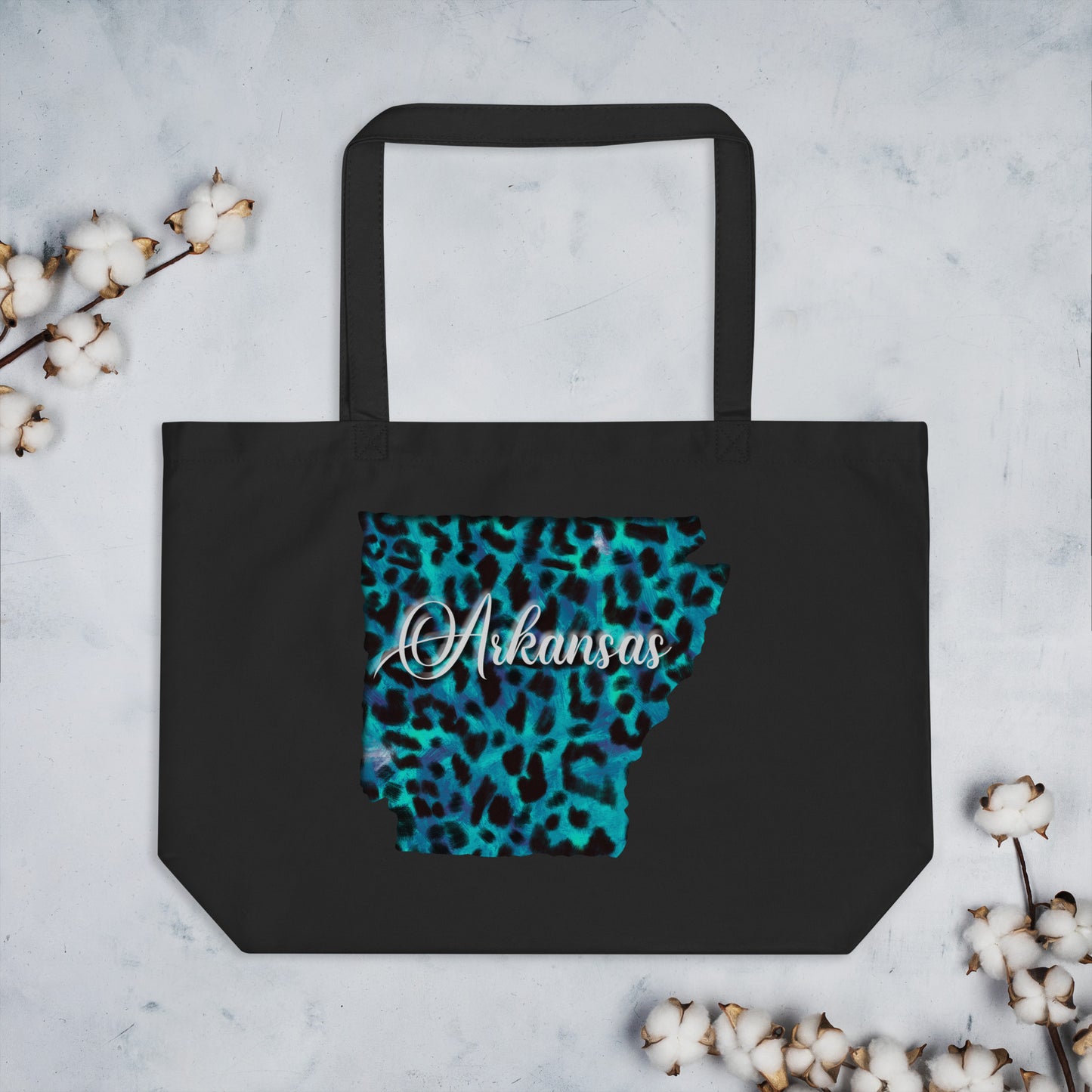 Arkansas Blue Leopard Large organic tote bag