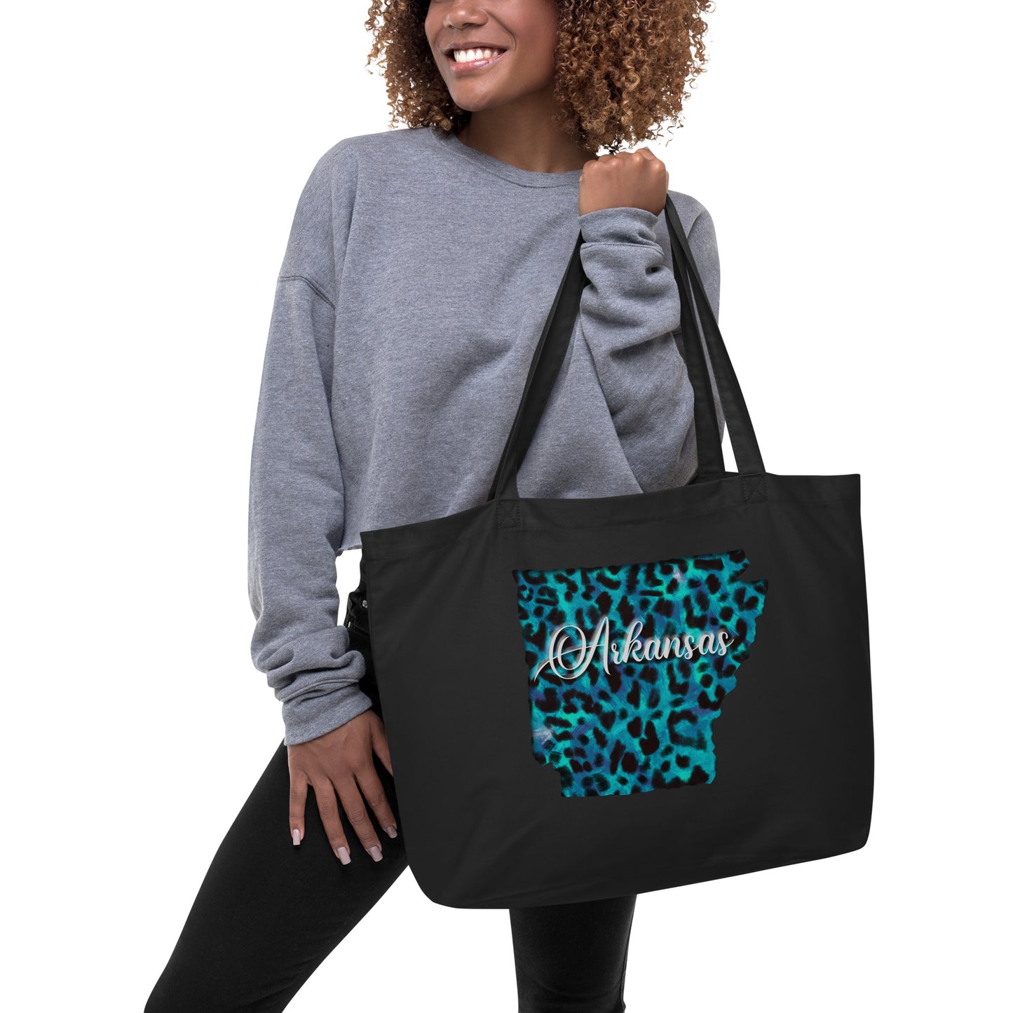 Arkansas Blue Leopard Large organic tote bag