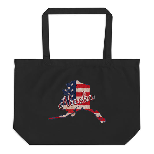 Alaska US Flag Large Organic Tote Bag