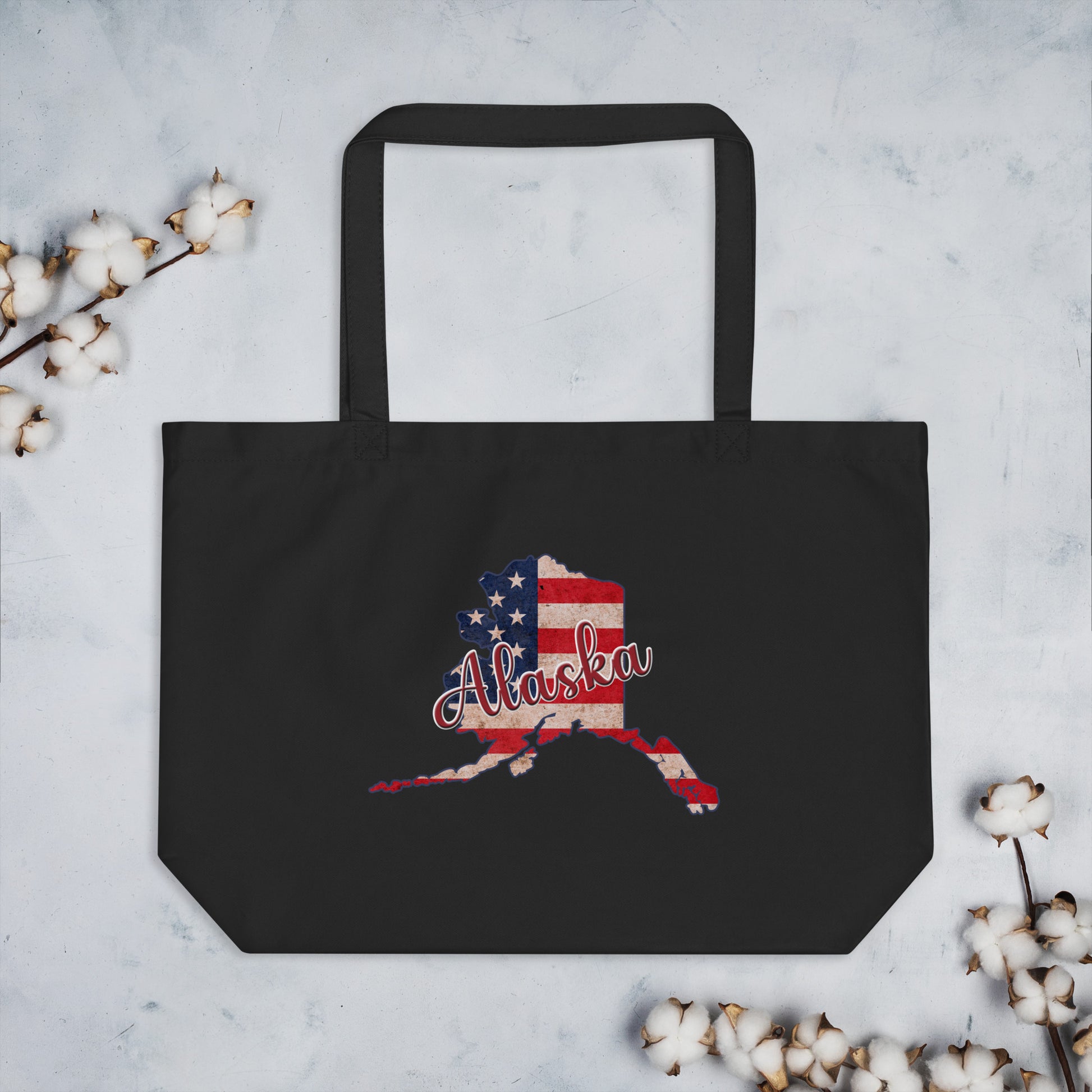 Alaska US Flag Large Organic Tote Bag