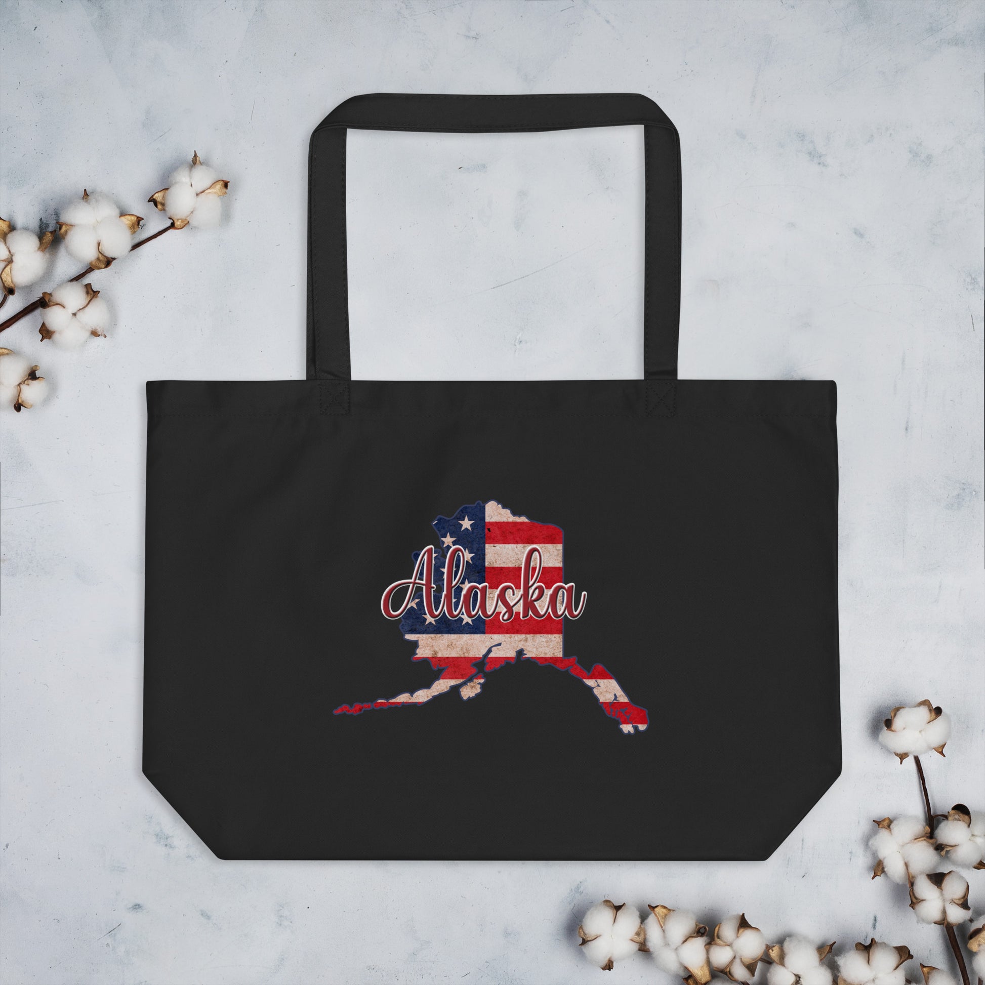 Alaska US Flag Large Organic Tote Bag