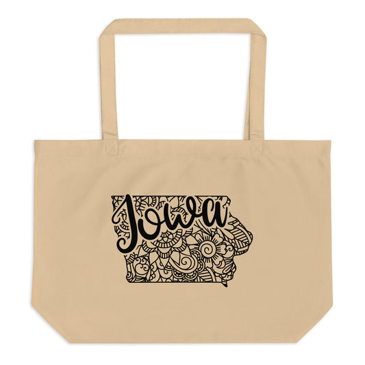 Iowa Large organic tote bag