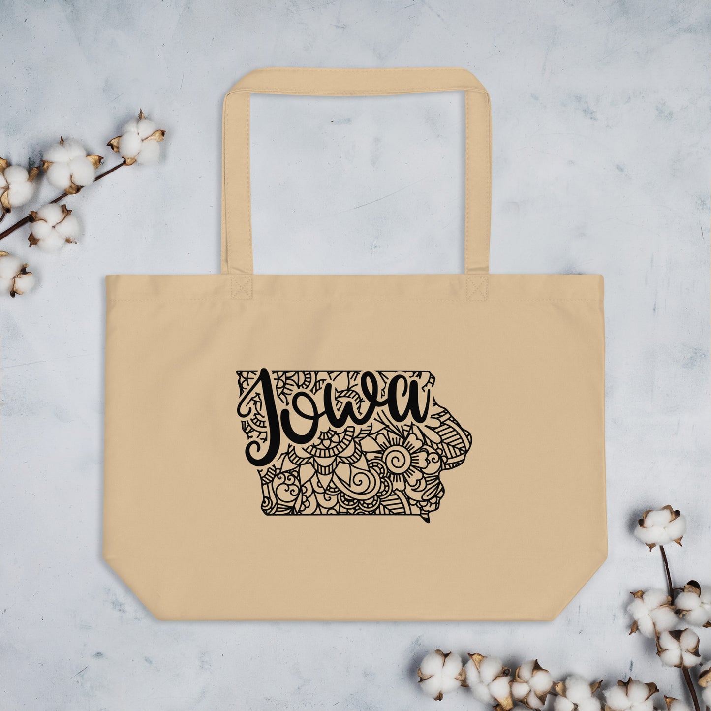 Iowa Large organic tote bag