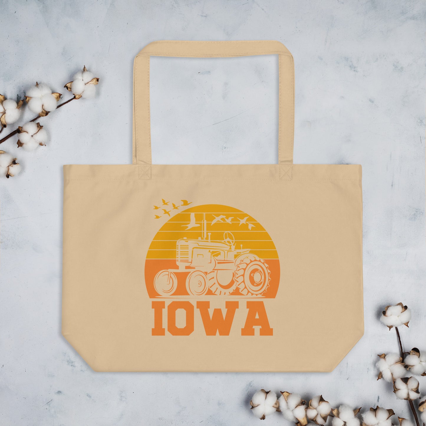 Iowa Large organic tote bag