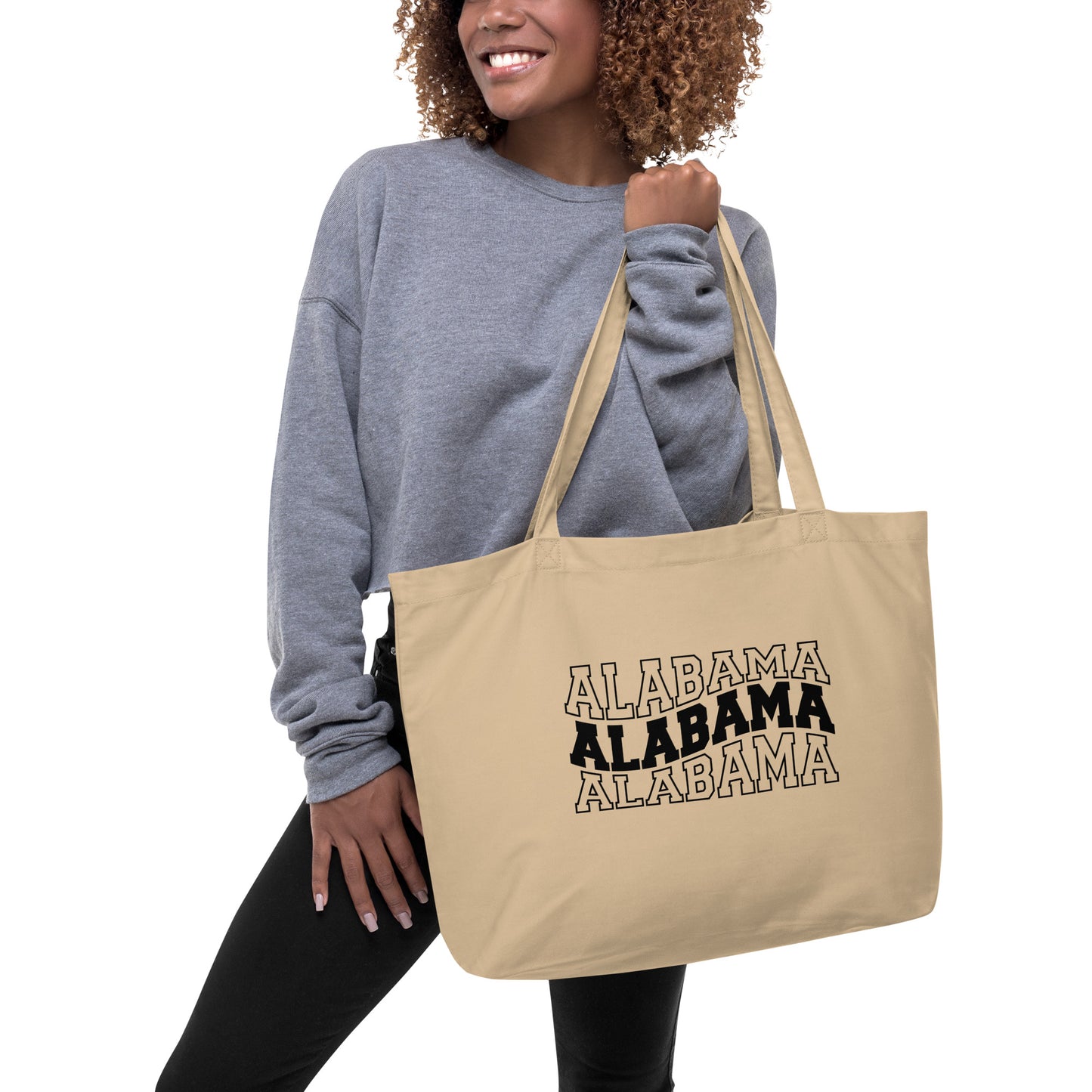 Alabama Wavy Letters Large organic tote bag