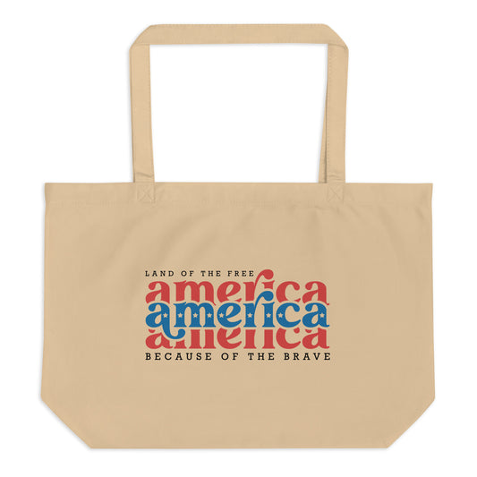 America Large organic tote bag