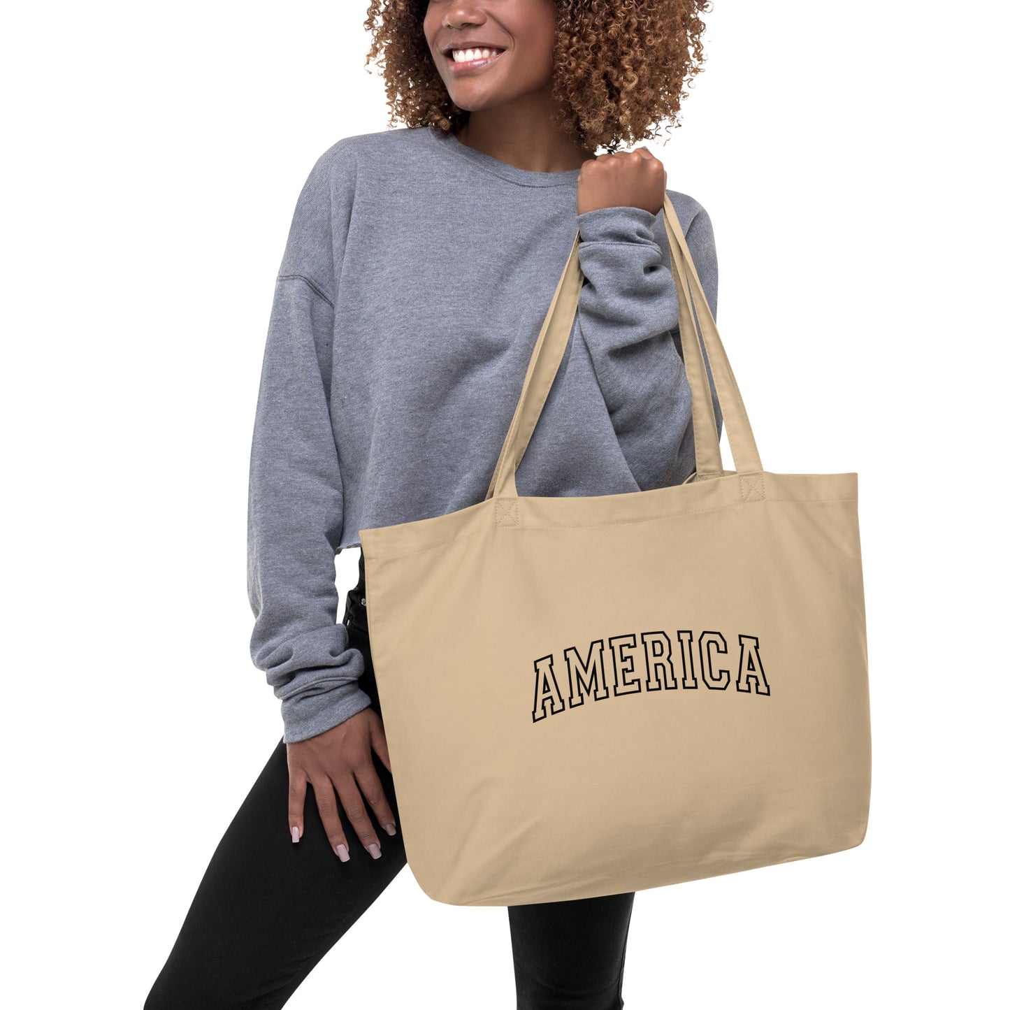 America Varsity Letters Large organic tote bag