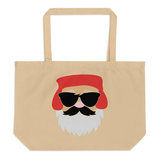 Santa Claus Sunglasses Large organic tote bag