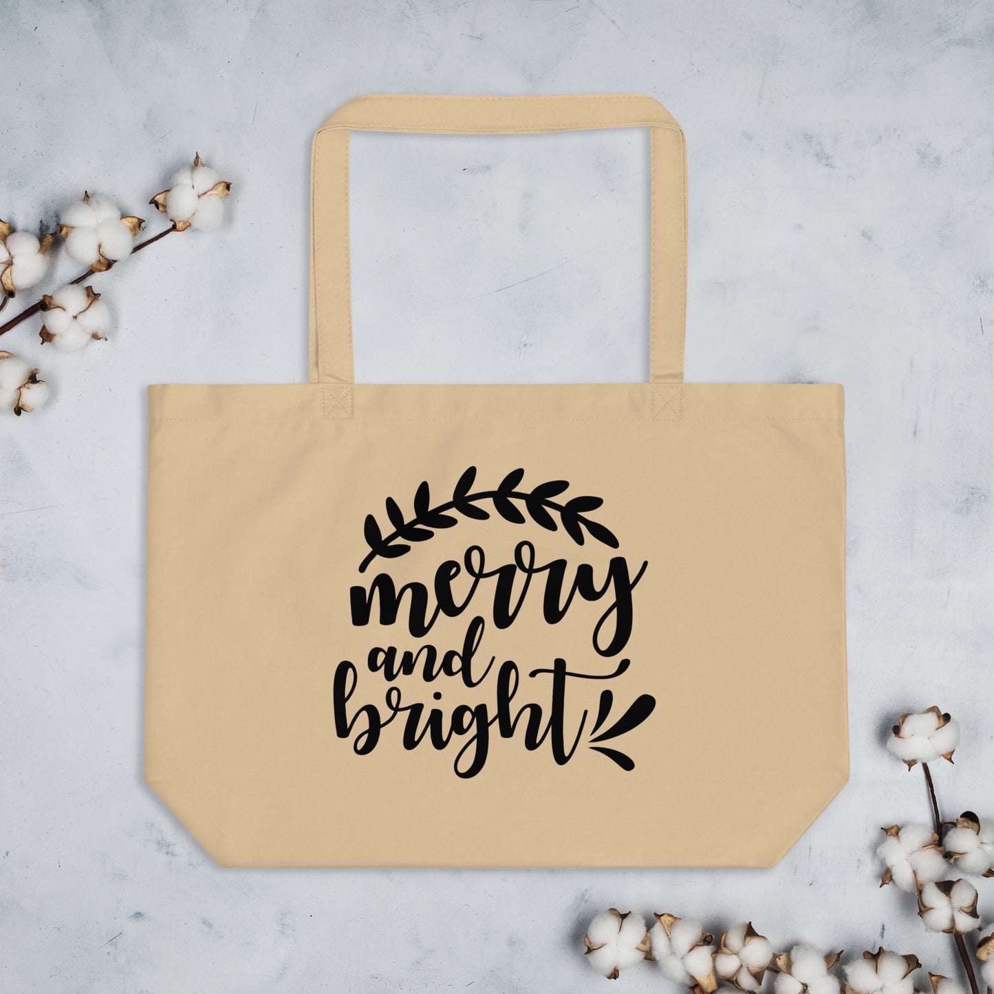 Merry and Bright Large organic tote bag