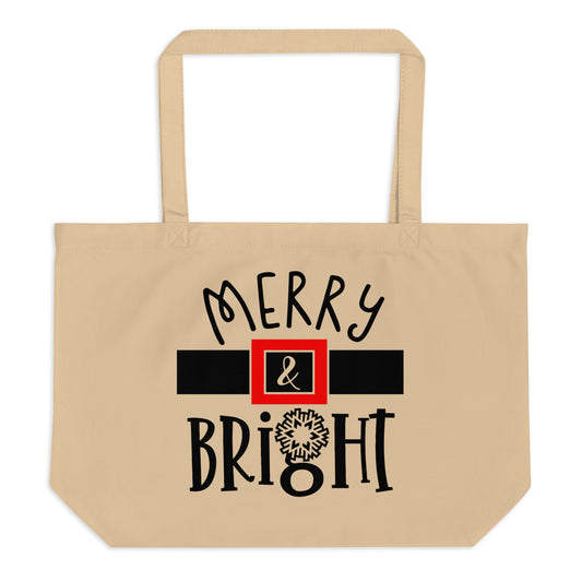 Merry and Bright Large organic tote bag