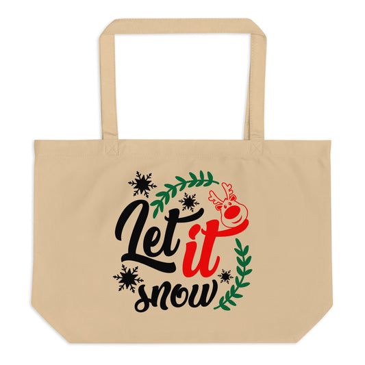 Let it Snow Large organic tote bag