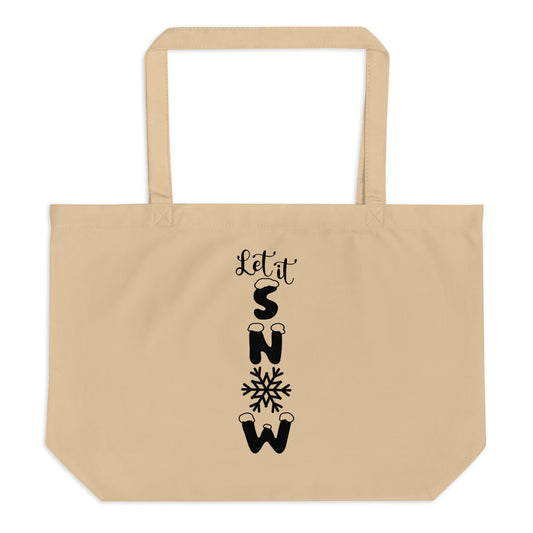 Let it Snow Large organic tote bag