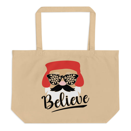 Believe Large organic tote bag