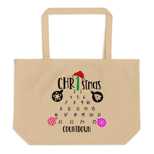 Christmas Countdown Large organic tote bag