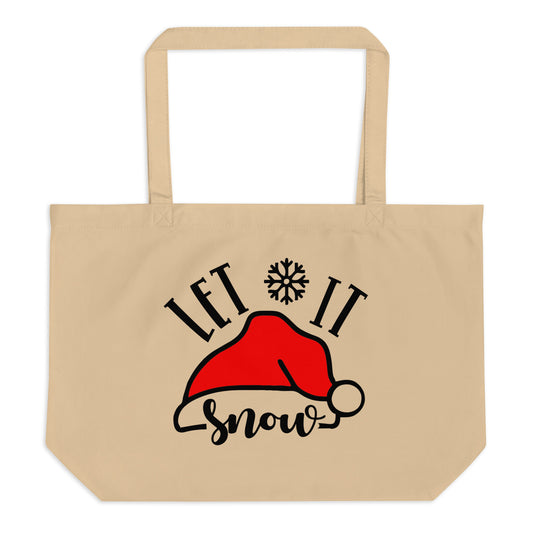 Let it Snow Large organic tote bag