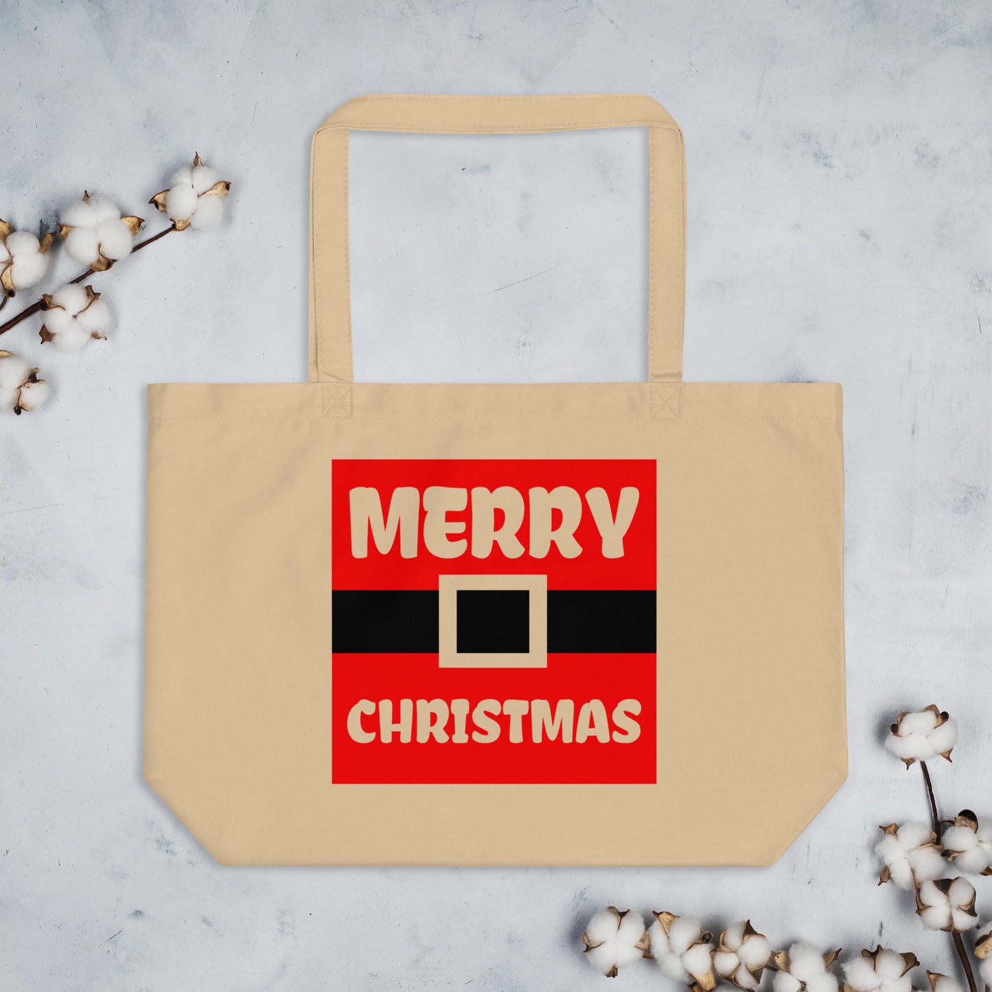 Merry Christmas Large organic tote bag