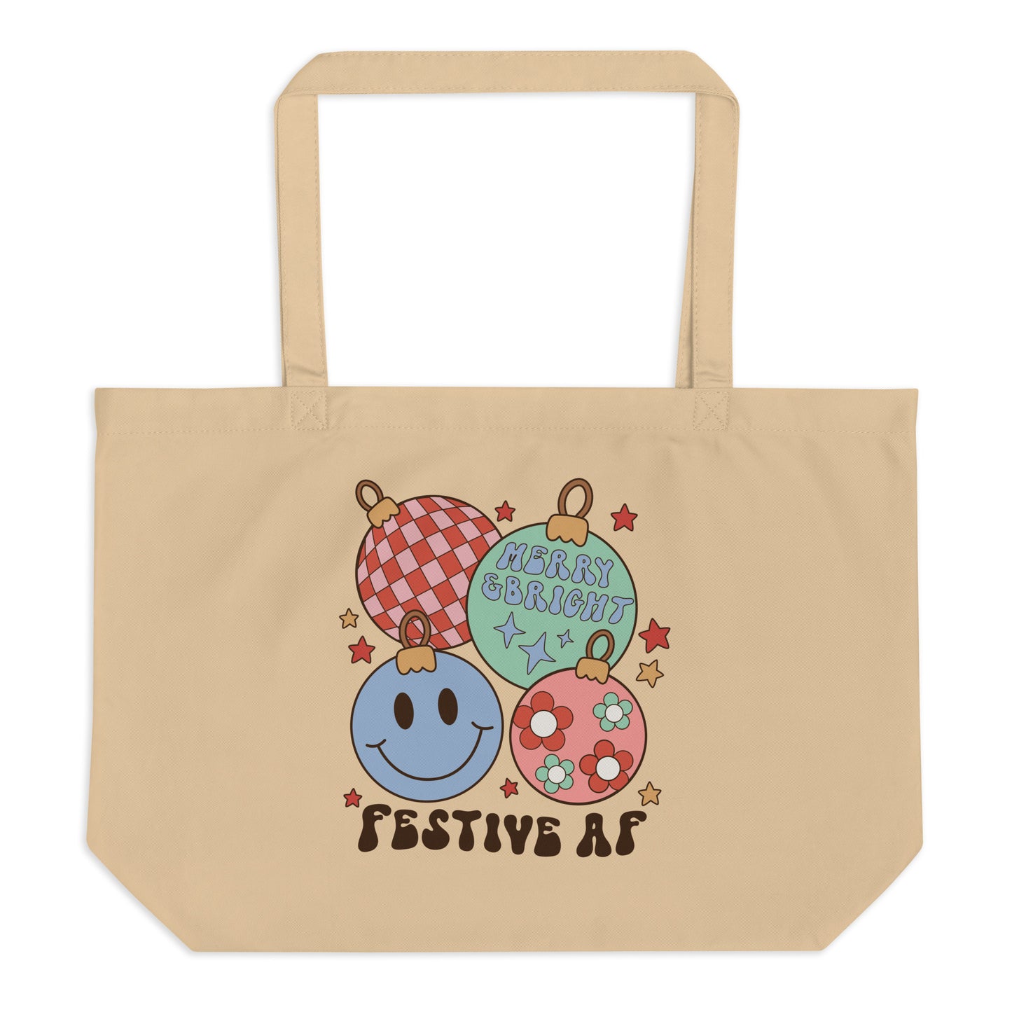 Festive AF Large organic tote bag