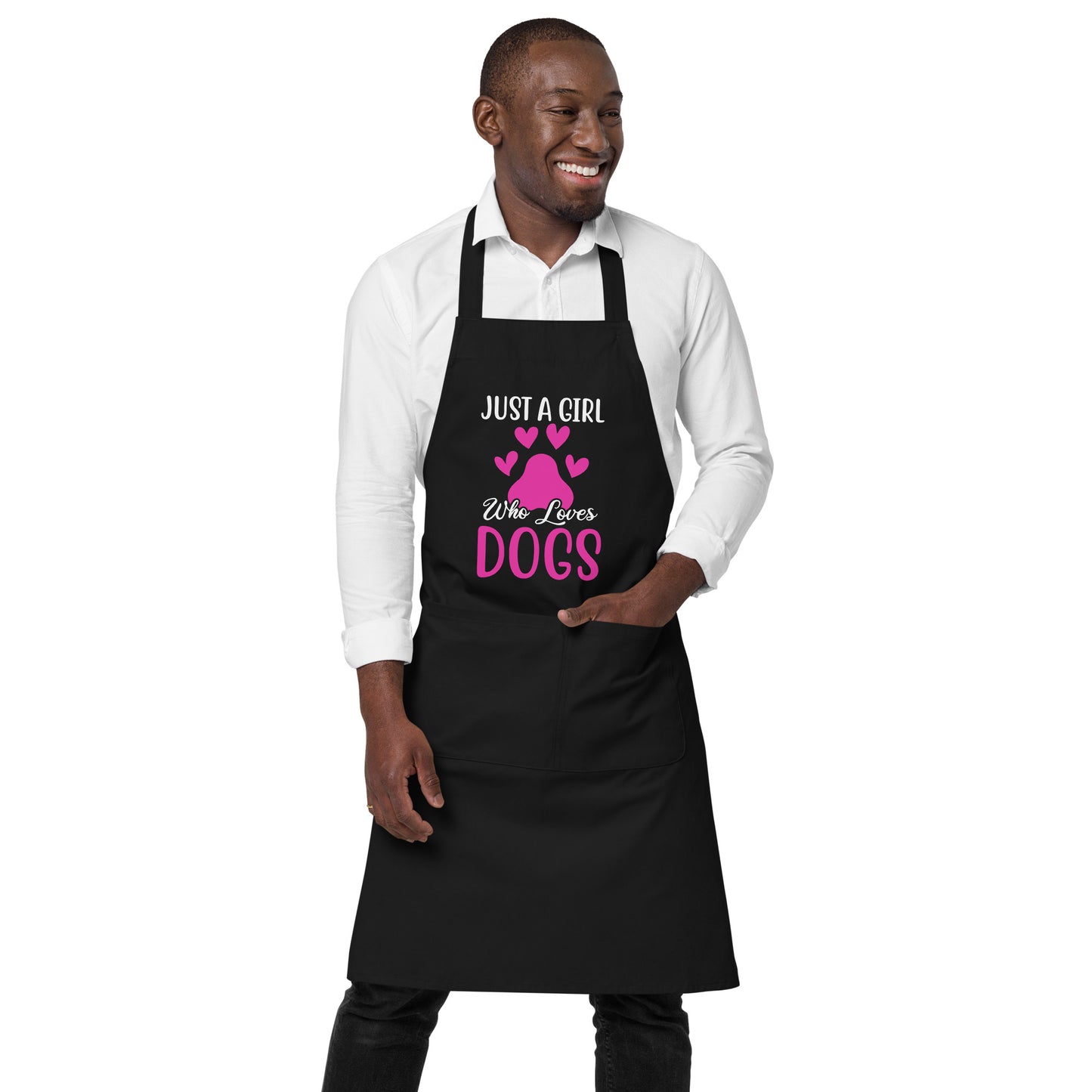 Just a Gift Who Loves Dogs Organic cotton apron